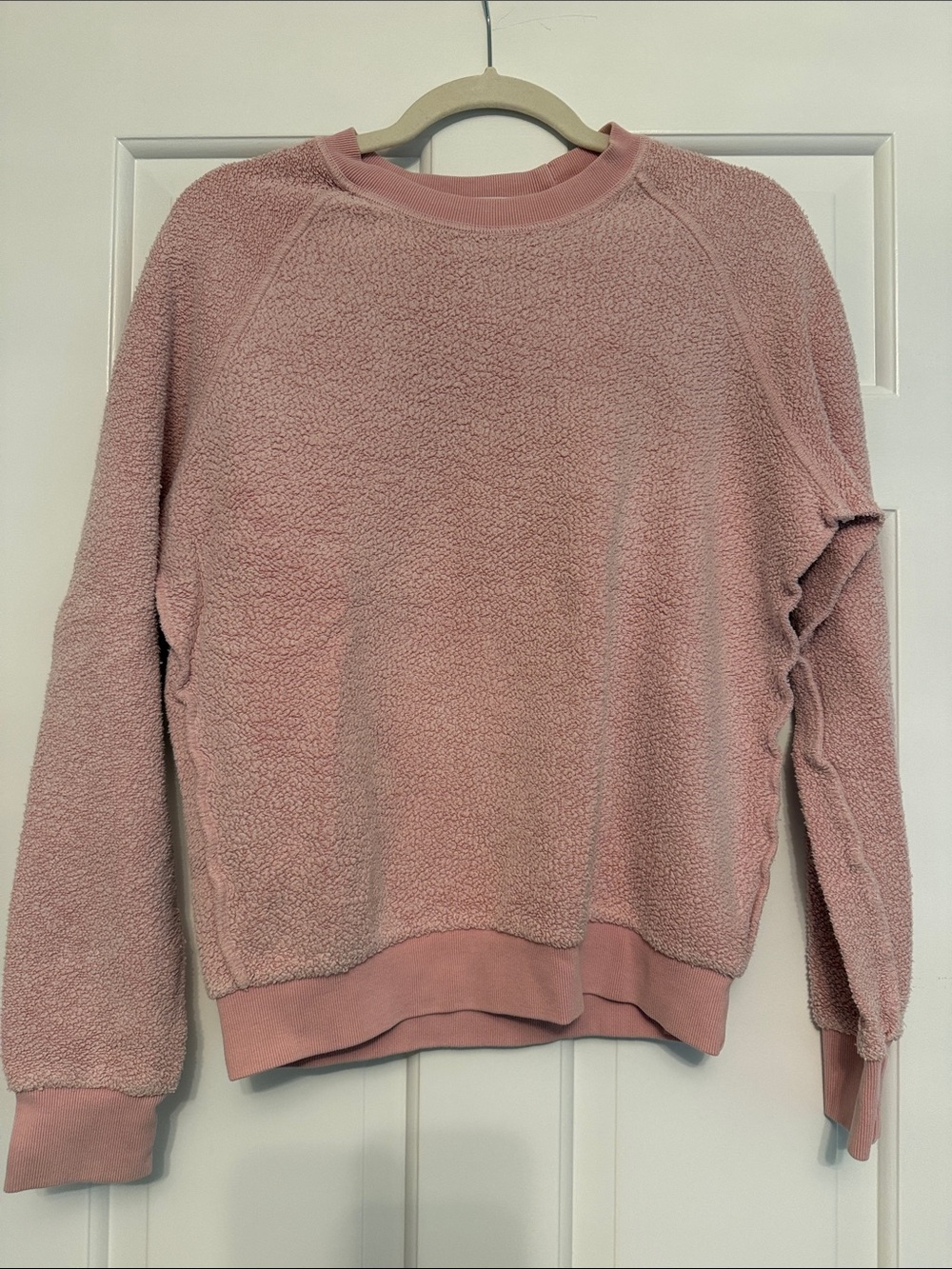 perfectwhitetee Plush Crewneck Sweater in Dusty Pink